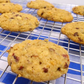 guten free oatmeal cookies with cranberry and pecans in a baking mix