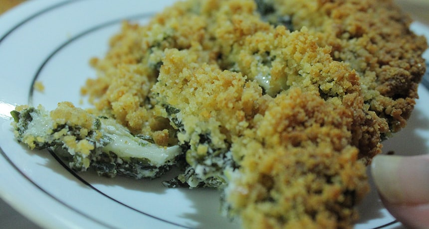 freshly plated divinely gluten free creamy spinach casserole
