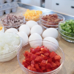 prepped gluten free quiche ingredients