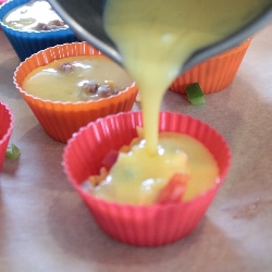 pouring eggs gluten free quiche
