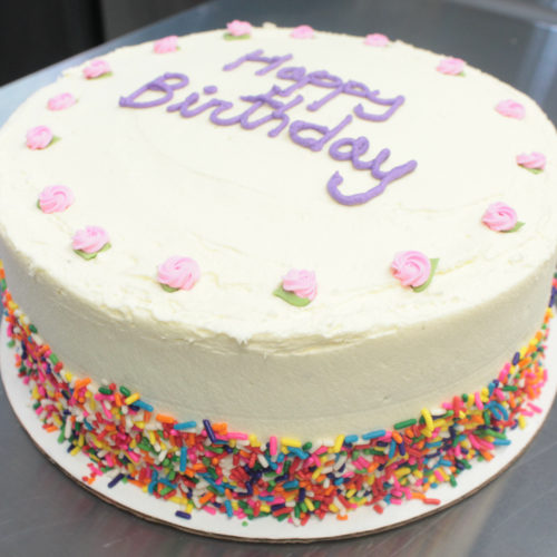 happy birthday gluten free sprinkle cake