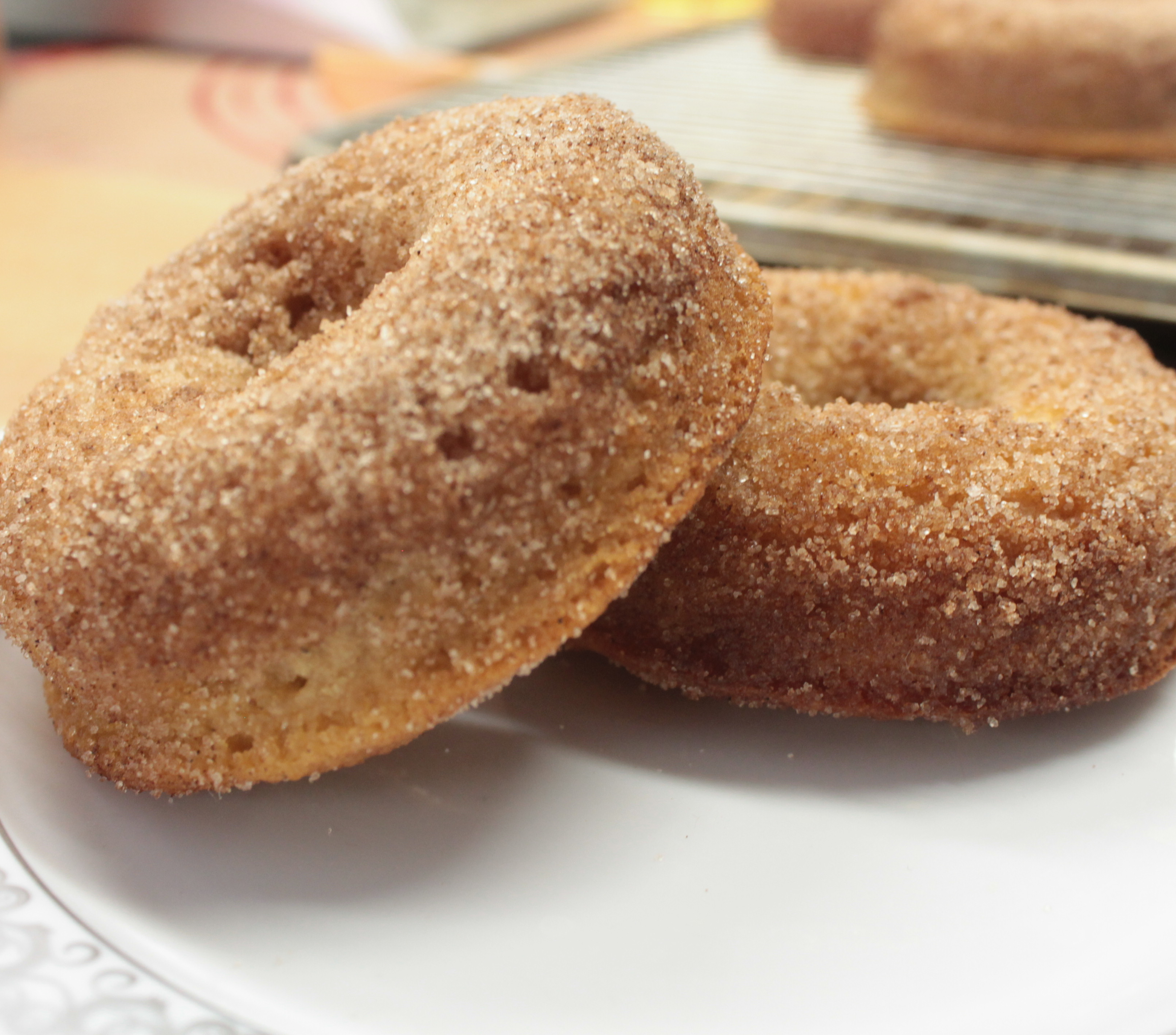cinnamon sugar coated gluten free donuts