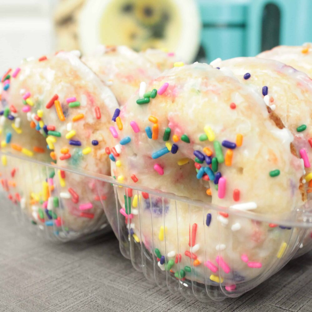 packet of gluten free birthday donuts