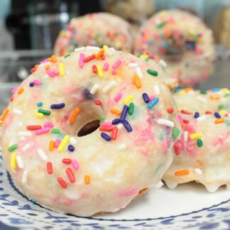 Vanilla Bean Glazed Gluten free Birthday Donuts