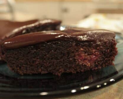 shippable chocolate raspberry gluten free cake slice