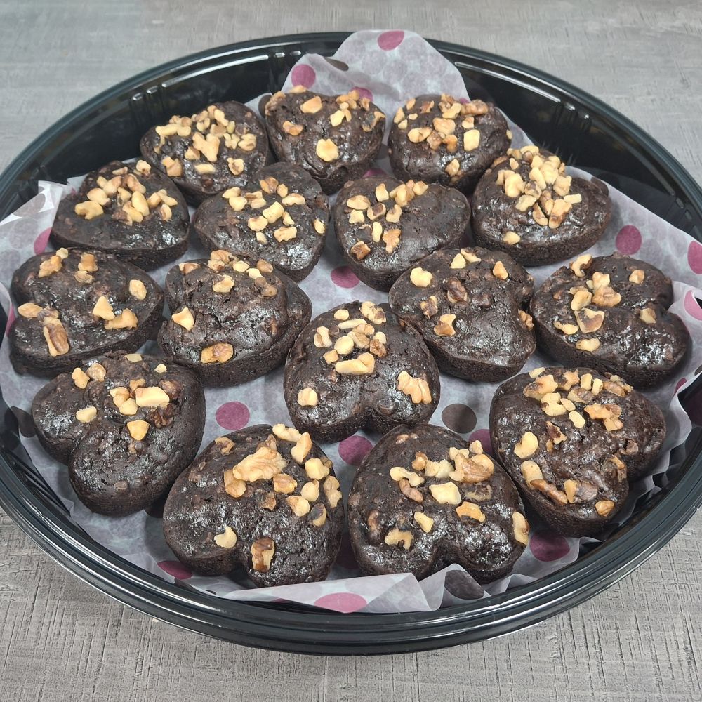 gluten free platter of walnut brownies