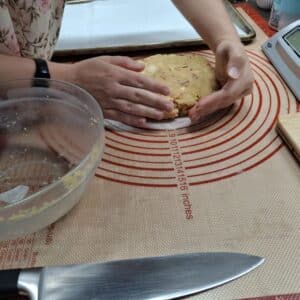 shaping gluten free almond scones