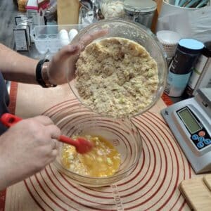 almond scones combined wet and dry
