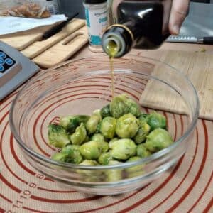 toss sprouts in oil